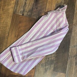 Wonder Nation Purple and White Striped Button Down Shirt